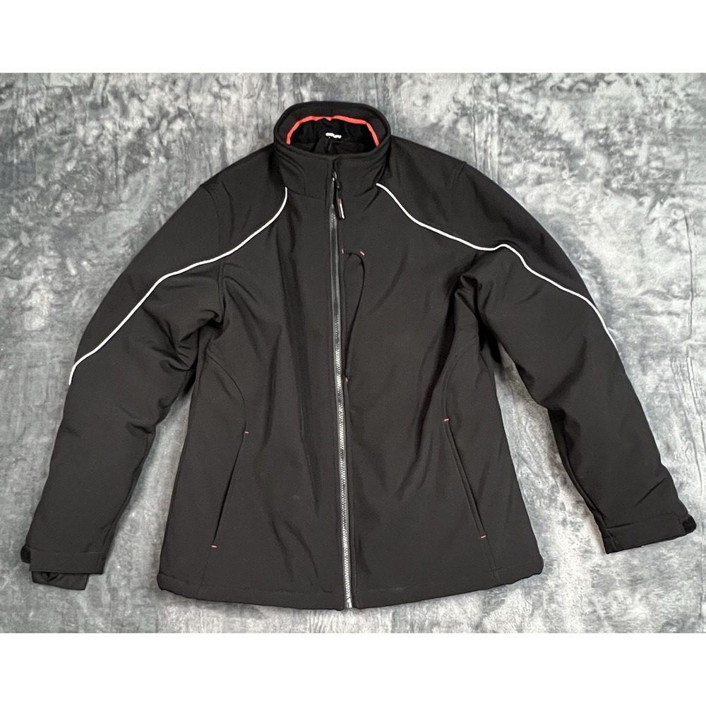 RefrigiWear Black Insulated Softshell Coat Jacket Womens Size L Large 0493R